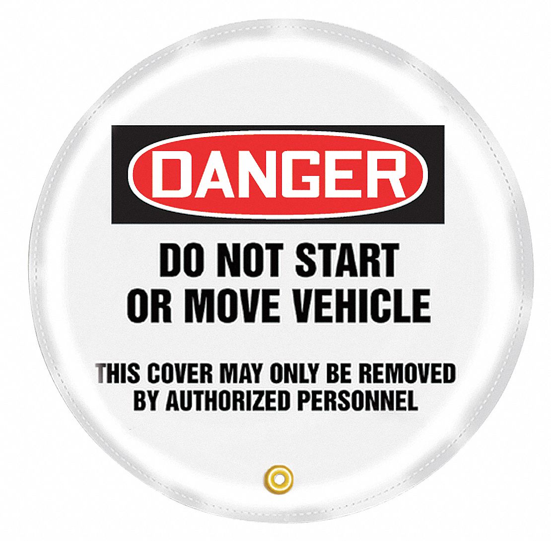 Steering Wheel Cover, Do Not Start, 24 In.