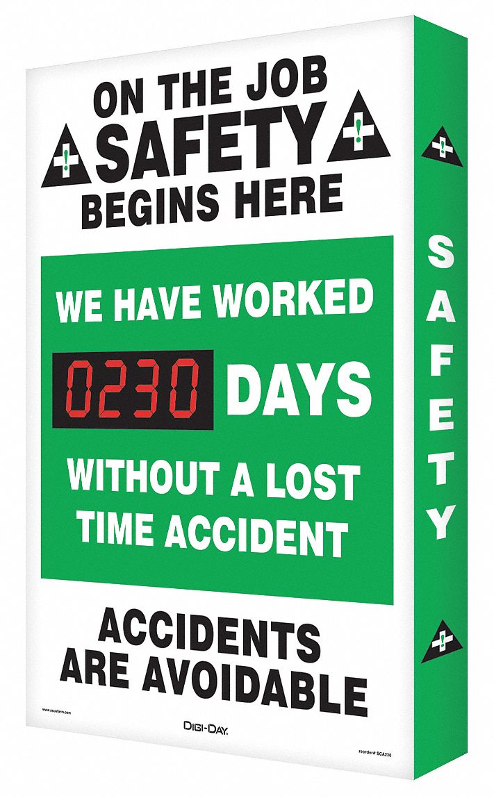 Scoreboard, On The Job Safety, 24 x 36 In.
