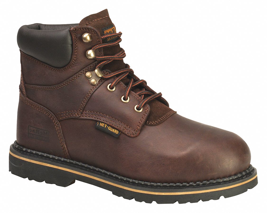 Work Boots, Steel Toe, MetGrd, 9-1/2M, PR