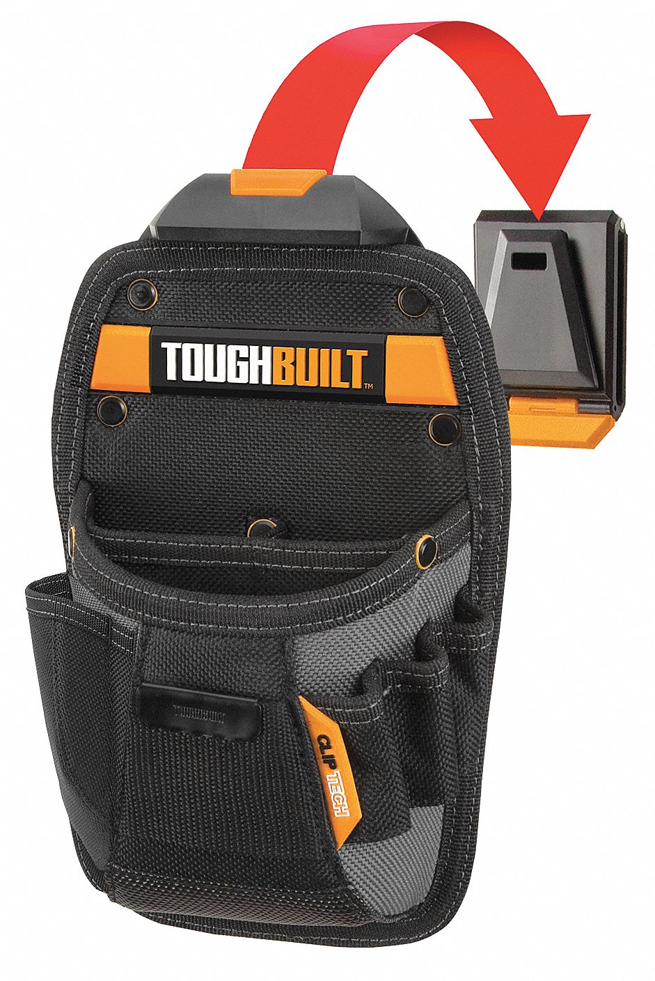 Tool Pouch, 6-3/4x3-1/2x10-1/4 In, Blk/Ylw