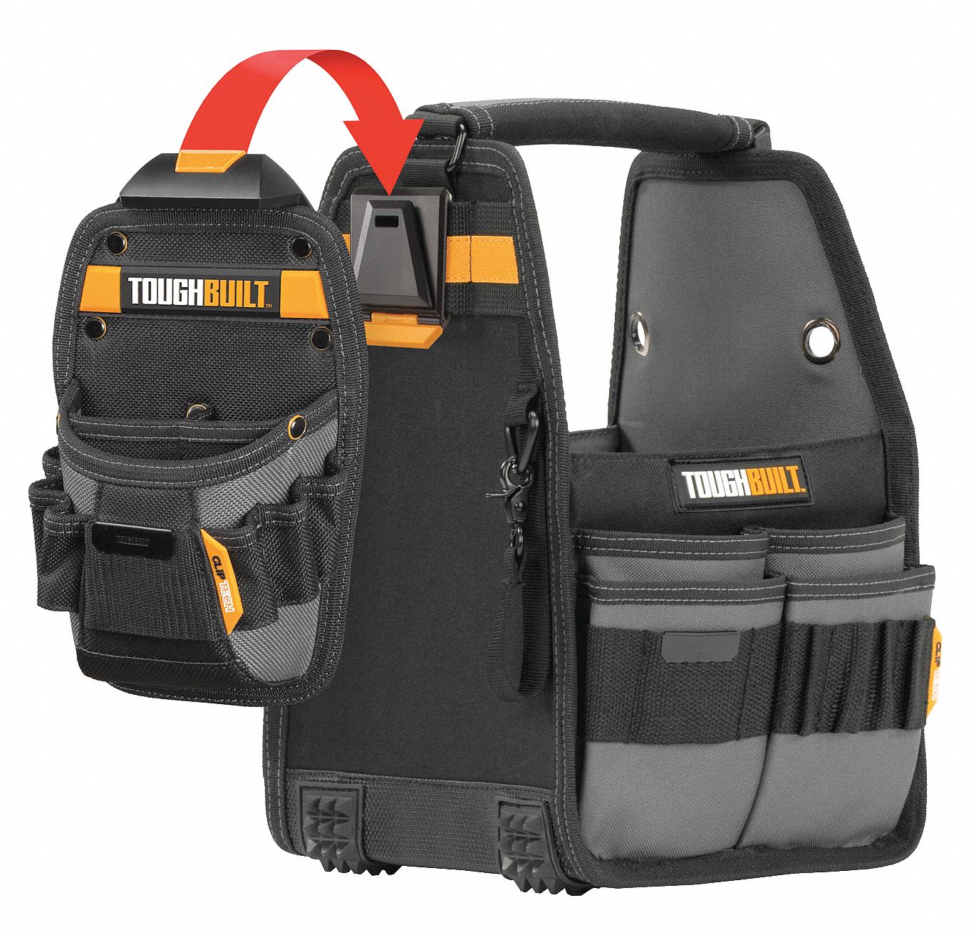 Tool Tote Caddy, 12x9x13-1/2 In, Blk/Ylw