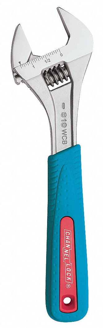 Adjustable Wrench, 10 in., Chrome, Cushion