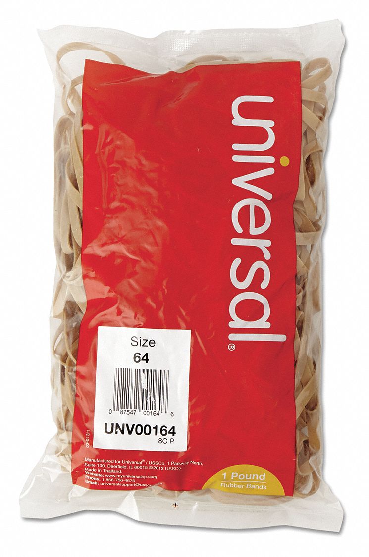 Rubber Band, 3-1/2 In., Sz 64, Beige, PK 350