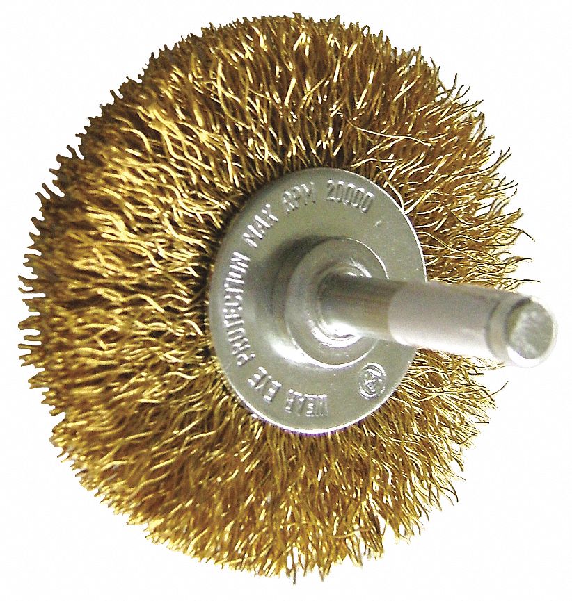 Shank Mount Brush, 3Dia, Wire 0.012ln