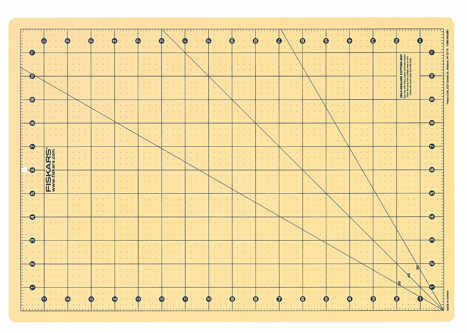 Cutting Mat, Self-Healing, 12x18 In, Manila