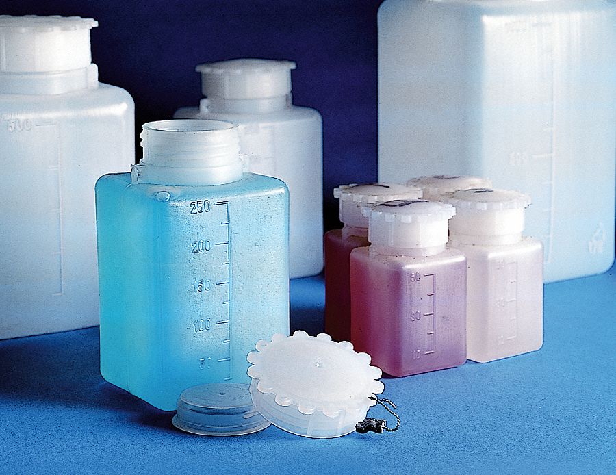 Rectangular Bottle, Graduated, HDPE, 250mL