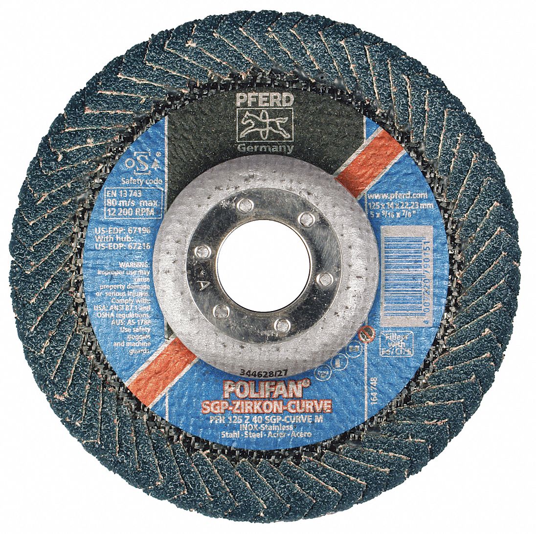 Flap Disc, 5X7/8 ZIRC 40GT, M