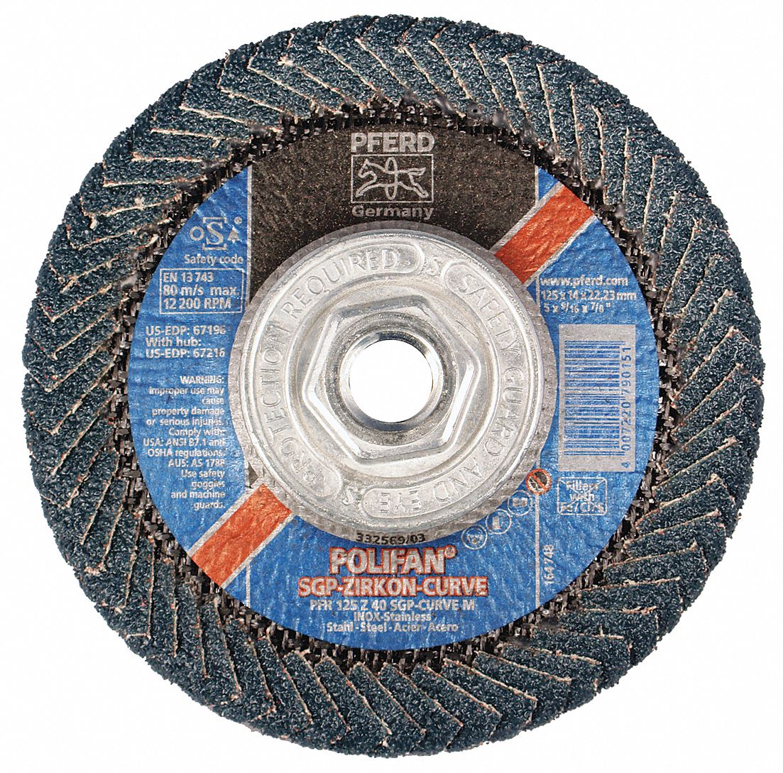 Flap Disc, 5X5/8-11 ZIRC 40GT, M