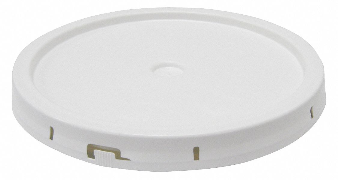 Plastic Pail Lid, Tear Tab, Round, White