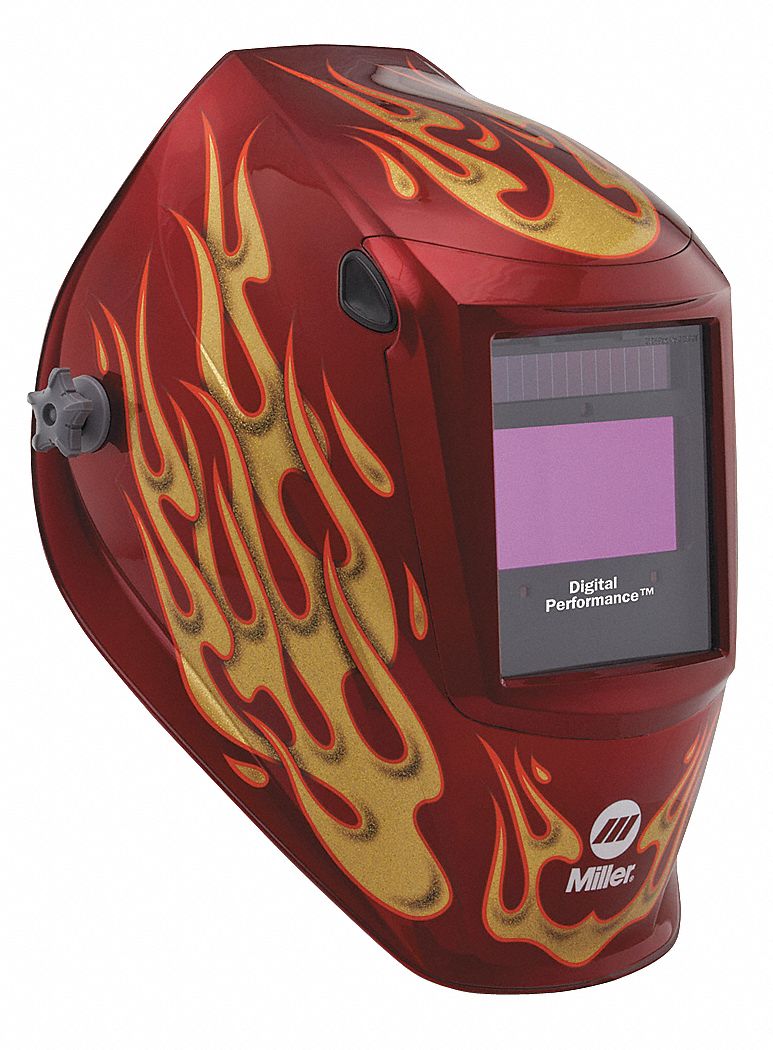 Welding Helmet, Dig Performance, Red Flame