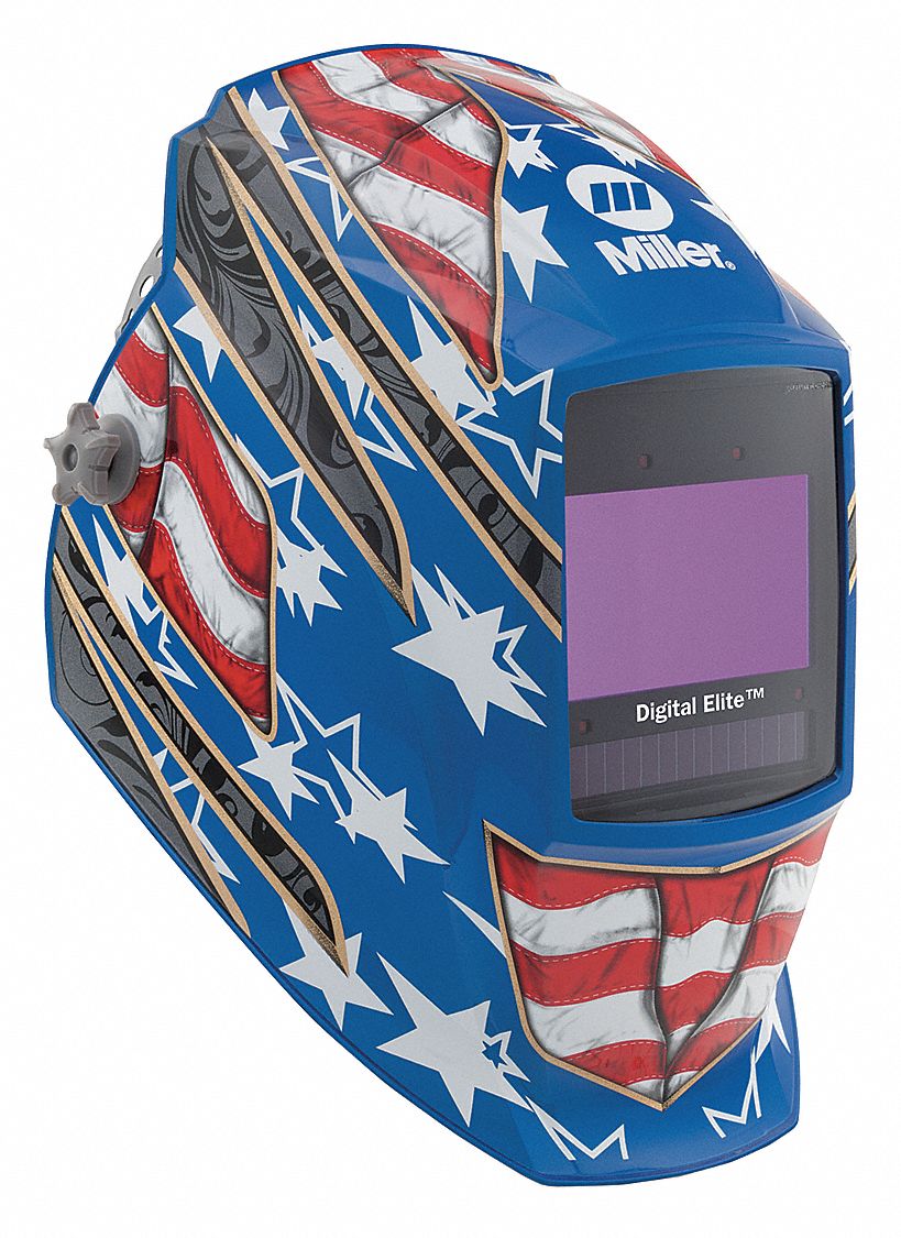Welding Helmet, Dig Elite, Blue Stars