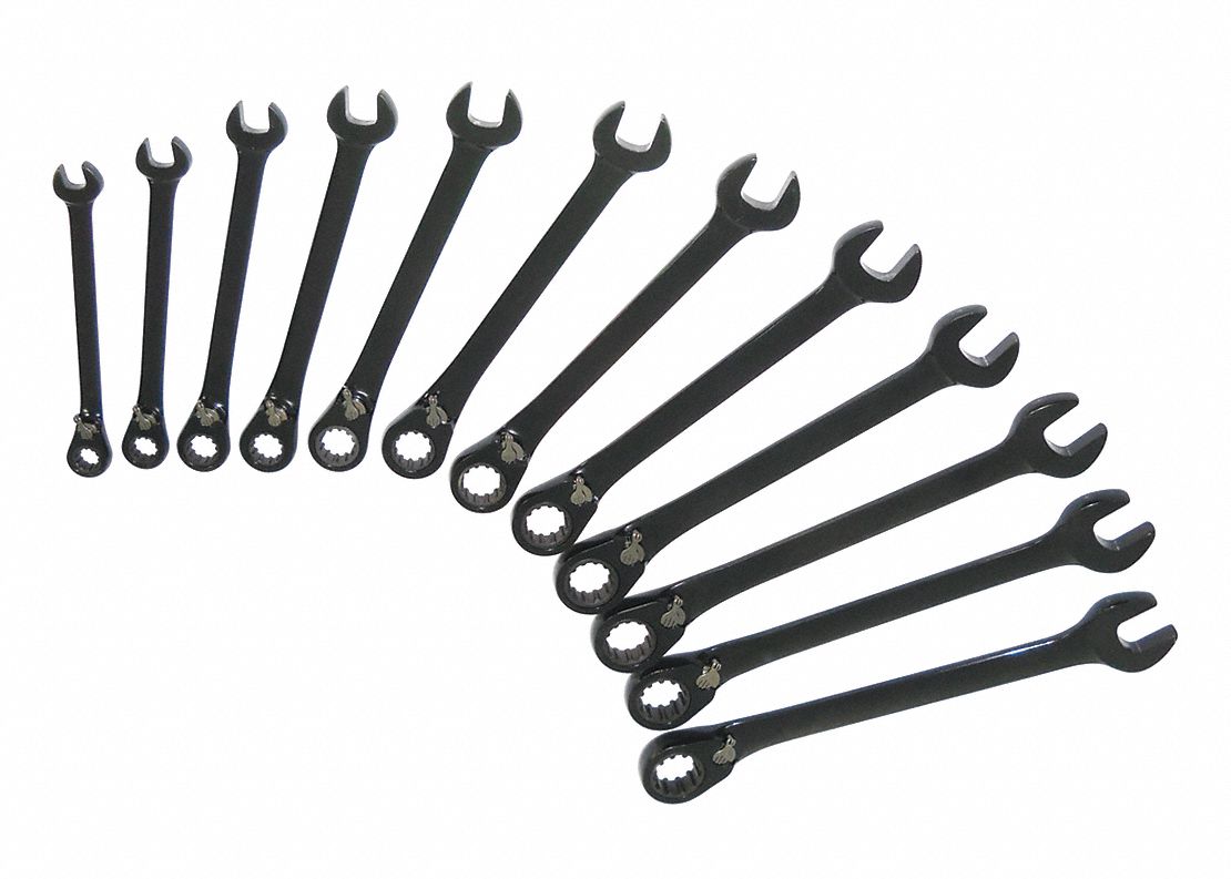 RatchetWrench Set, Spline, Rev, Metric, 12Pc