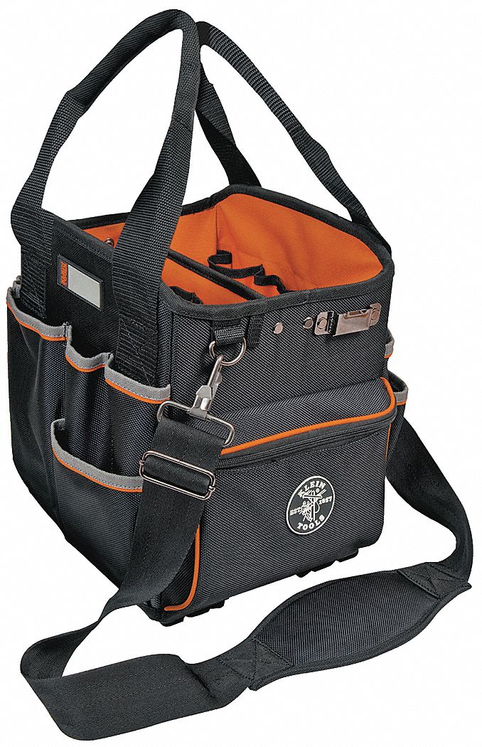 Open-Top Tote Bag, 10x10x12 In, 40 Pkt, Blk