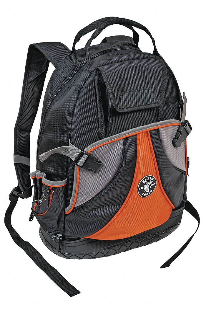 Tool Backpack, 14 x 7 x18 In, 39 Pkt, Black