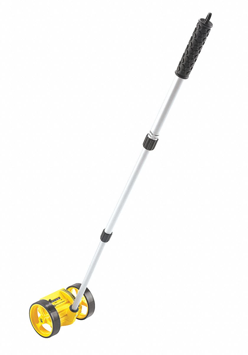 Measuring Wheel, Dual, 1 ft, 4 In Dia, Ylw