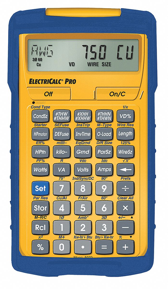 Electrical Calculator, 8-1/4 x 6 In, LCD
