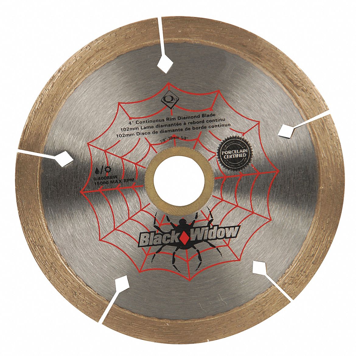 Tile Saw Blade, Wet/Dry, 4 In Dia
