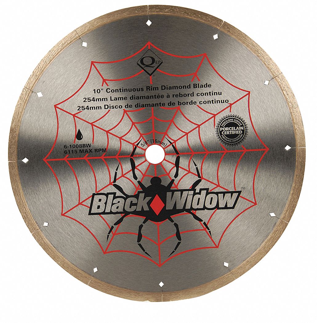 Tile Saw Blade, Wet, 10 In Dia, 6115 RPM