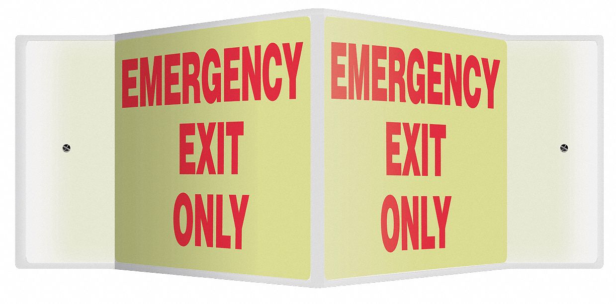Sign, Emergency Exit Only, 8x12, Red/White