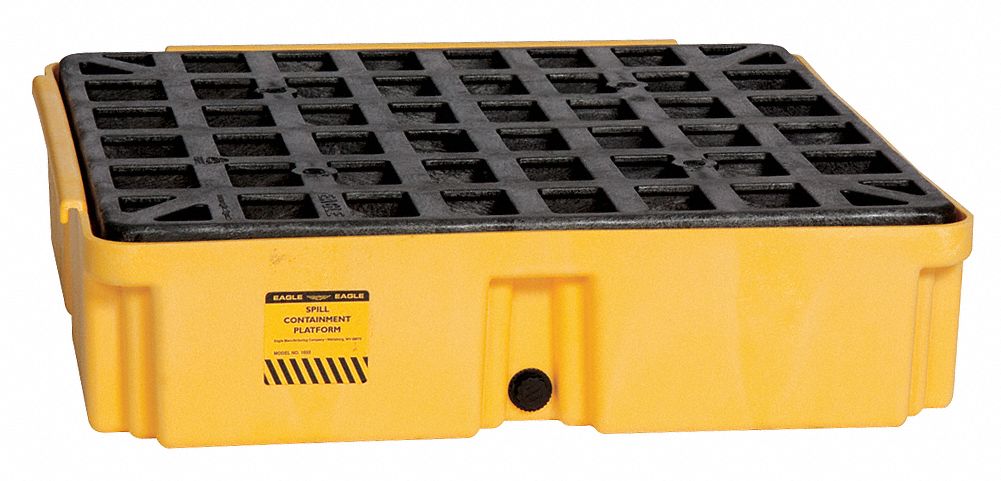 Spill Platform, w/Drain, 12 gal., 1 Drum