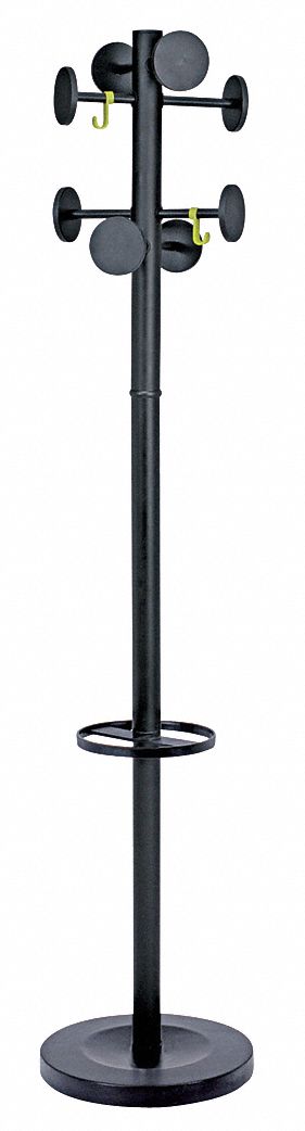 Coat Rack, Black, 8 Knob