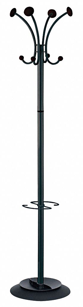 Coat Rack, Black, 8 Knob
