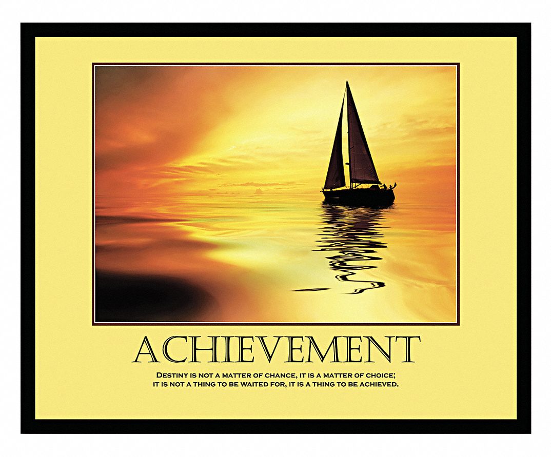 Motivational Print, Achieve, Frame, 24 x 30