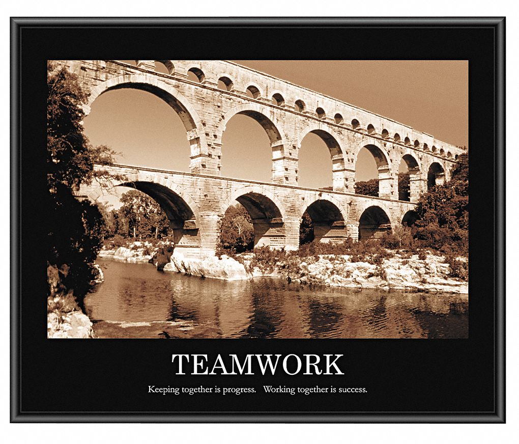 Motivational Print, Teamwork, Frame, 24 x30