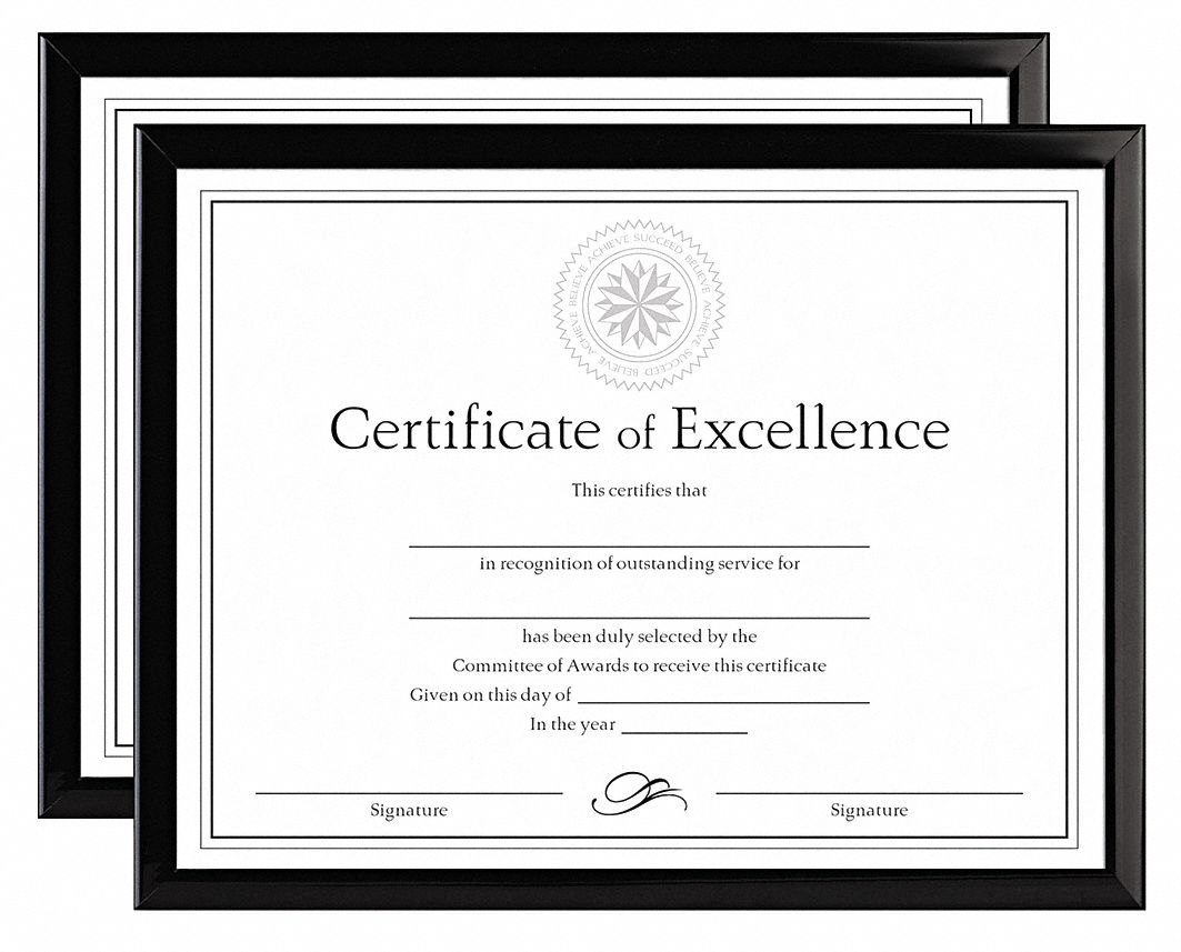 Document Frame, 8-1/2x11 In, Black, PK 2