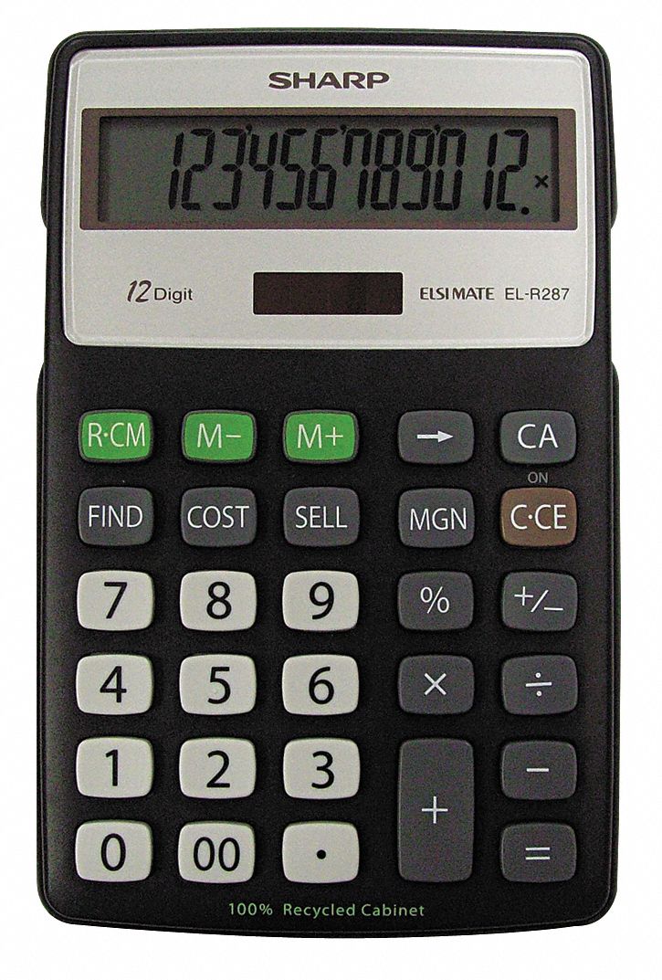 Recycled Semi-Desk Calculator, 12 Digit