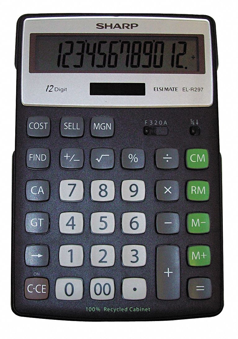 Recycled Semi-Desk Calculator, 12 Digit