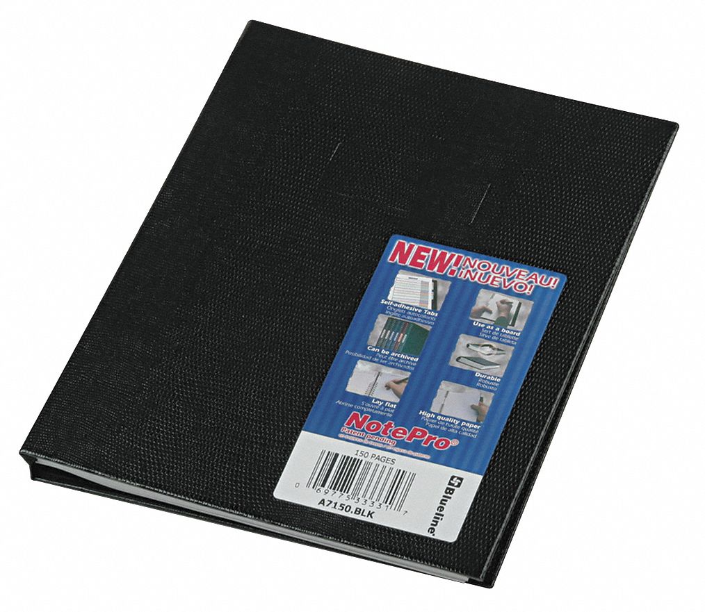 Notebook, 9-1/4 x 7-1/4 In, Black