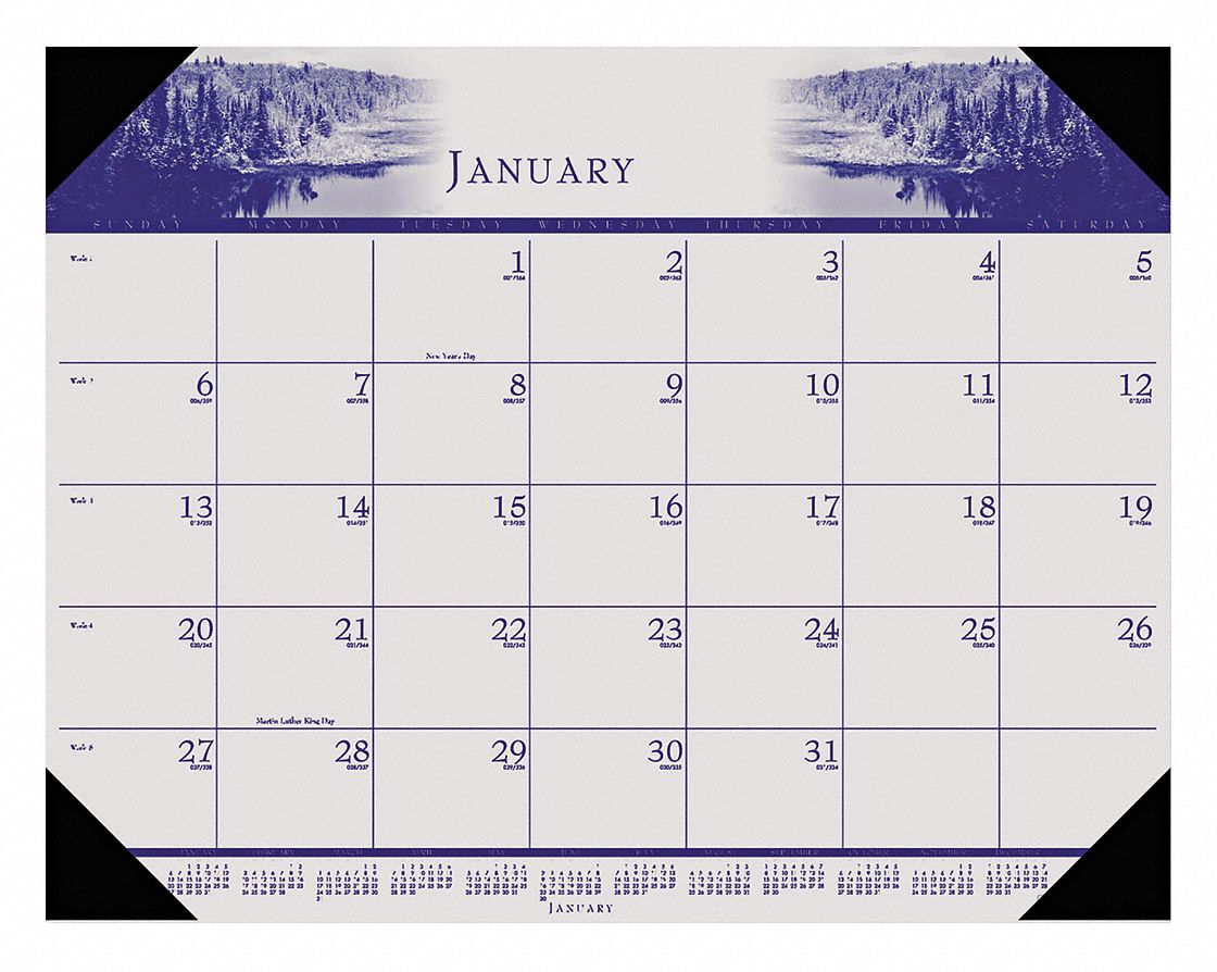 Monthly Desk Calendar, 22x17 In, Nature