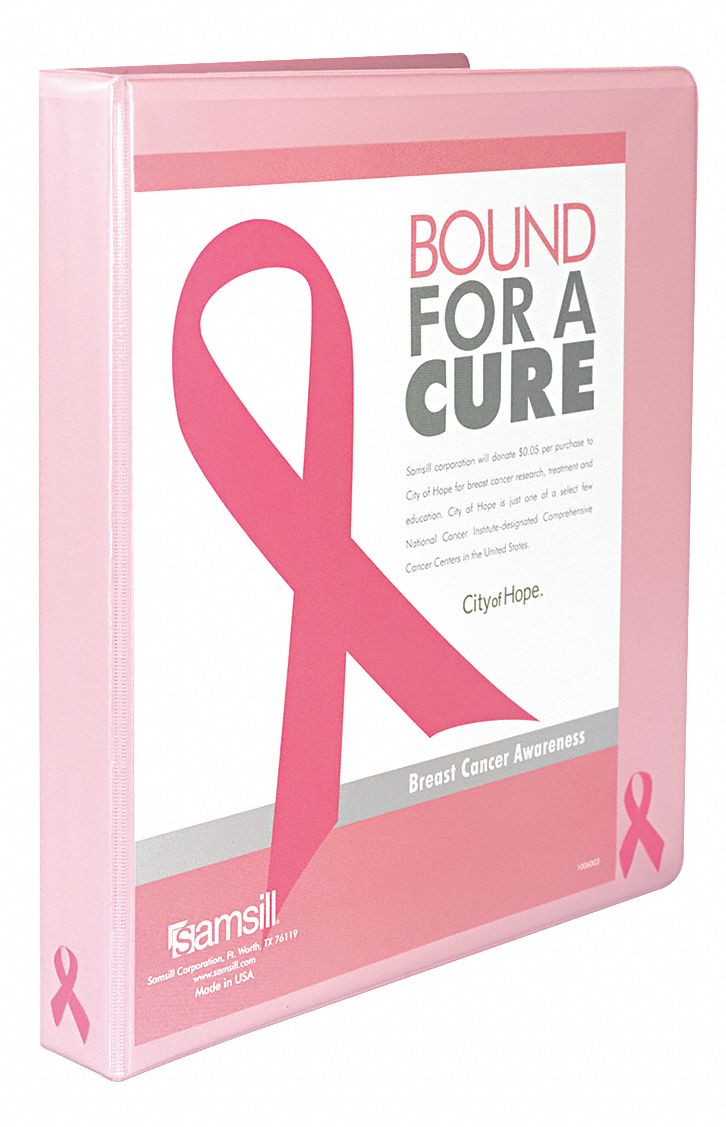 View Binder, Breast Cancer, 1 In, Pink