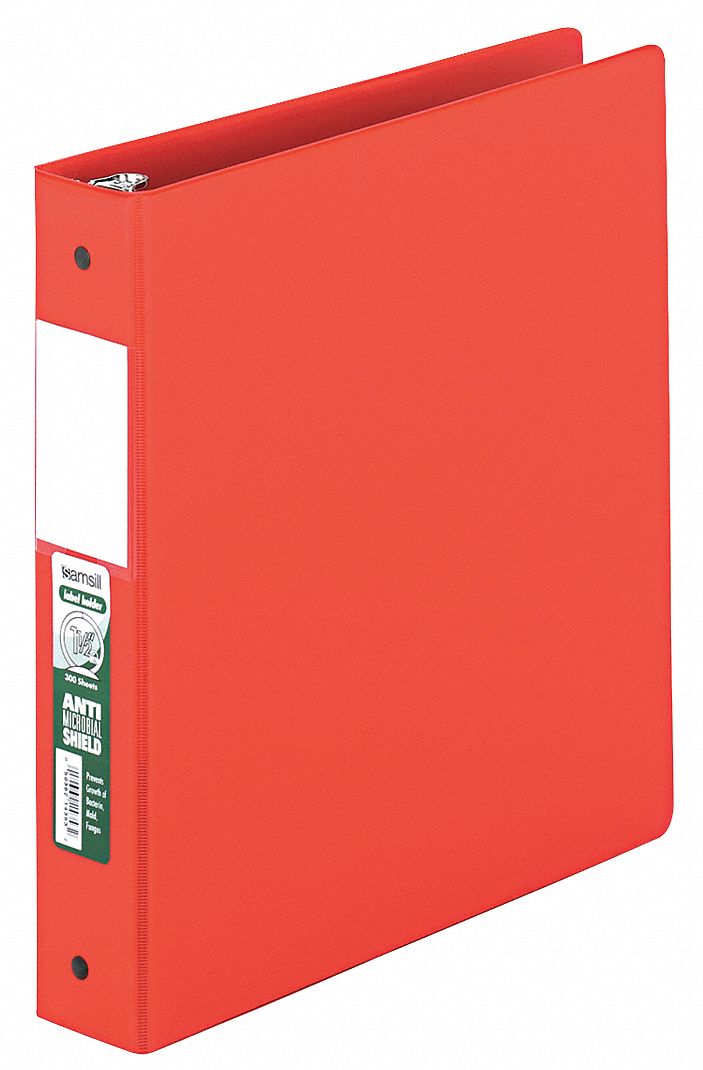 Binder, Antimicrobial, O-Ring, 1-1/2 In, Red