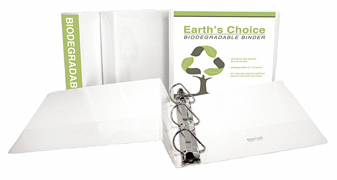 View Binder, Biodegradable, 1-1/2 In, White