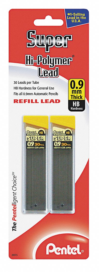 Lead Refills, 0.9mm, Pk 2