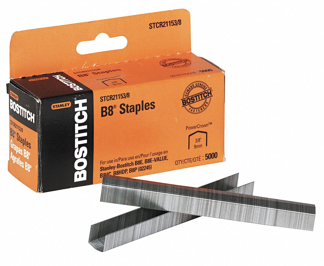 Staples, 3/8 In. Leg, Pk 5