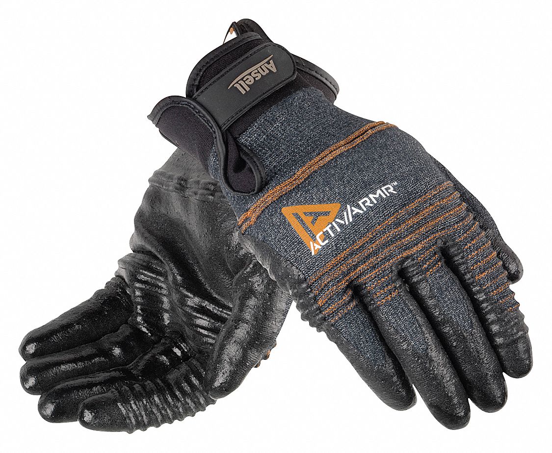 Cut Resistant Gloves, Black/Gray, XL, Pr