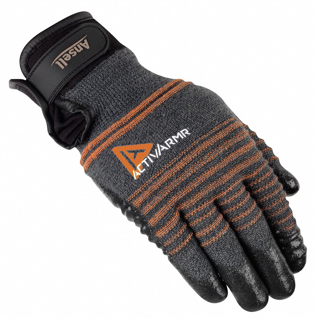 Cut Resistant Gloves, Black/Gray, M, Pr