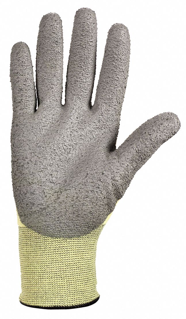 Coated Gloves, PU, Yellow and Gray, PR