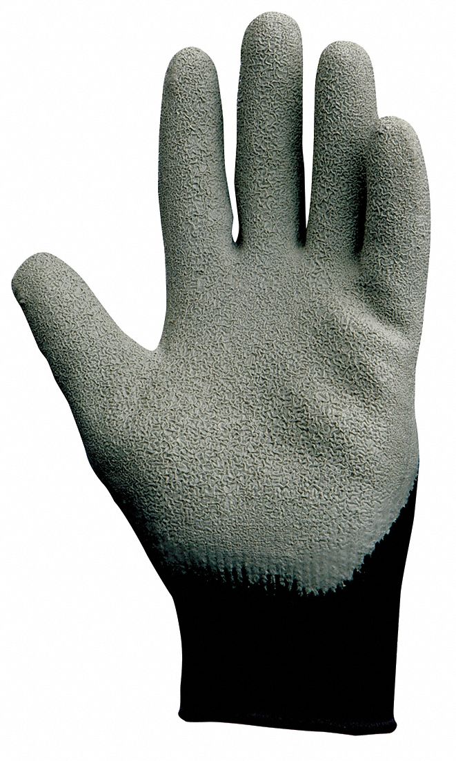 Coated Gloves, L, Gray/Black, PR