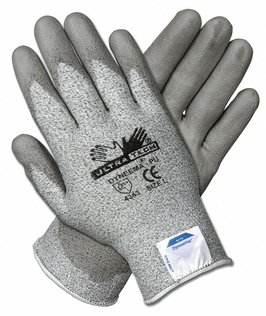 Coated Gloves, XL, Salt-N-Pepper, PU, PR