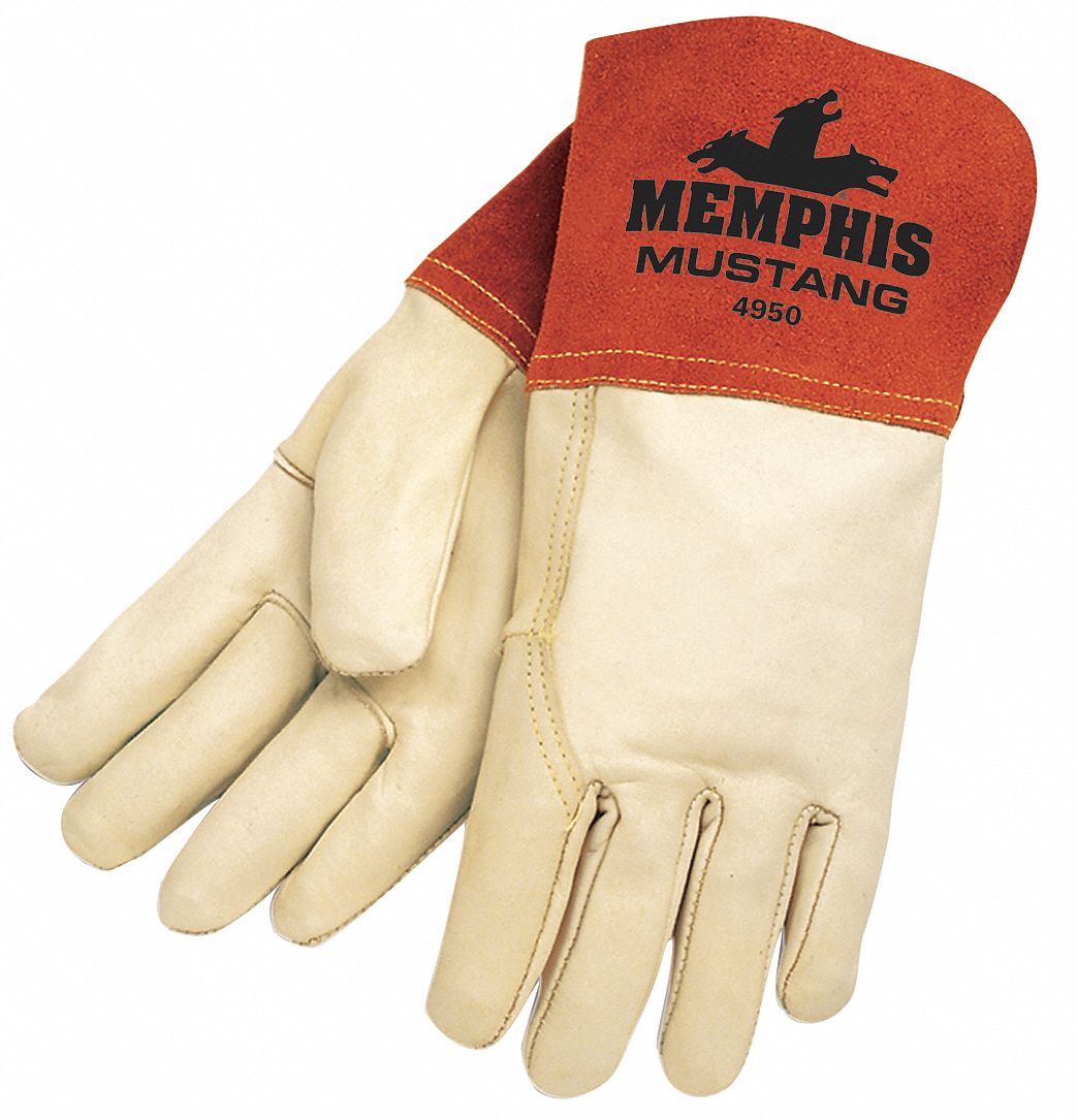 Glove, MIG/TIG, Cowhide, Cream, M, PR