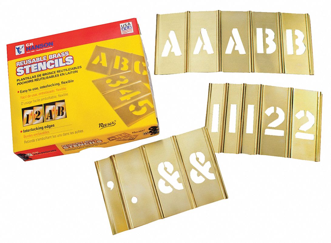 1 inch Stencil Let. & Num. 92 pc Set