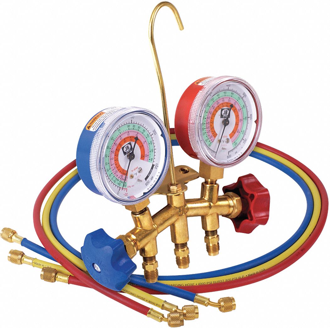 Manifold Gauge and Hose Set, 2 Valve