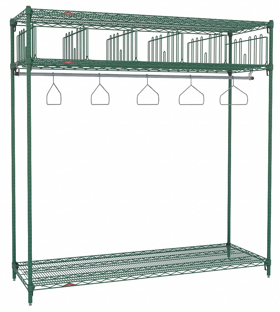 Turnout Gear Rack, Free Stand, 5 Comprtmnt