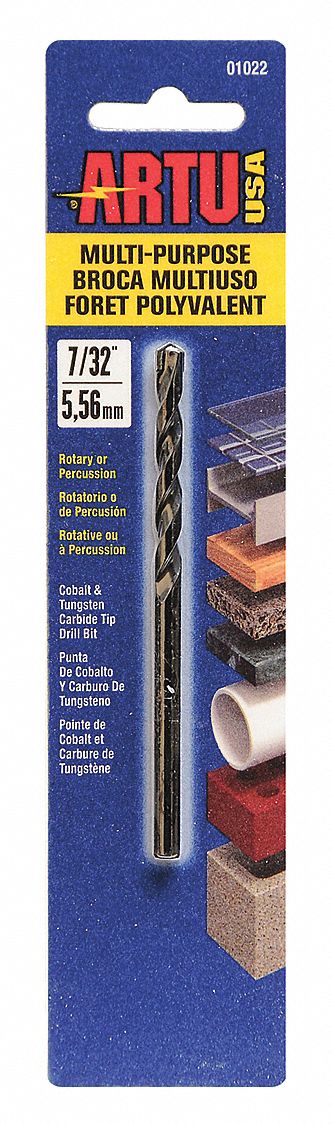 Multi Purpose Drill Bit, 7/32 x 3-3/4 In