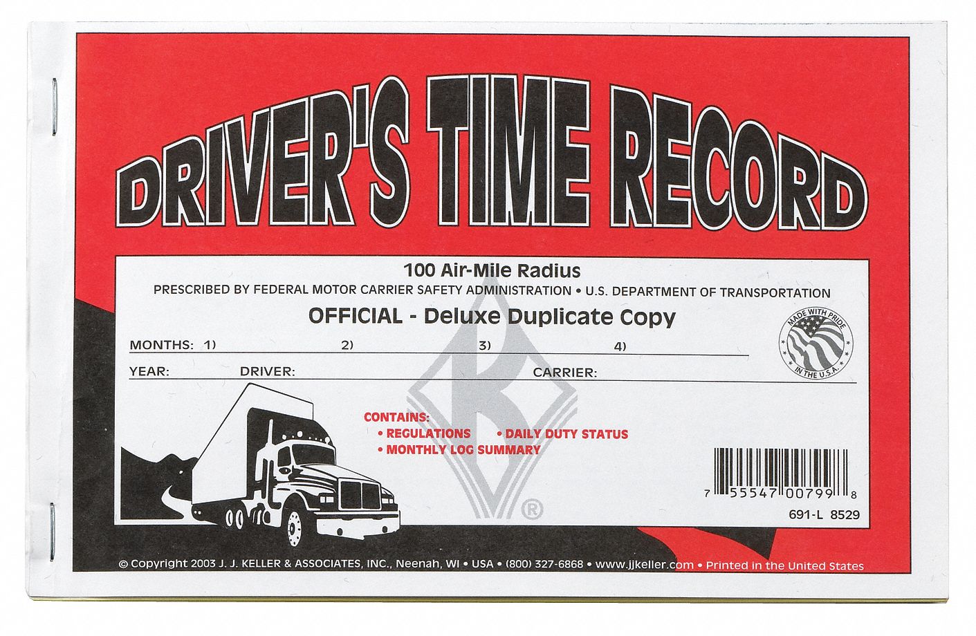 Drivers Exempt Log, w/Carbon