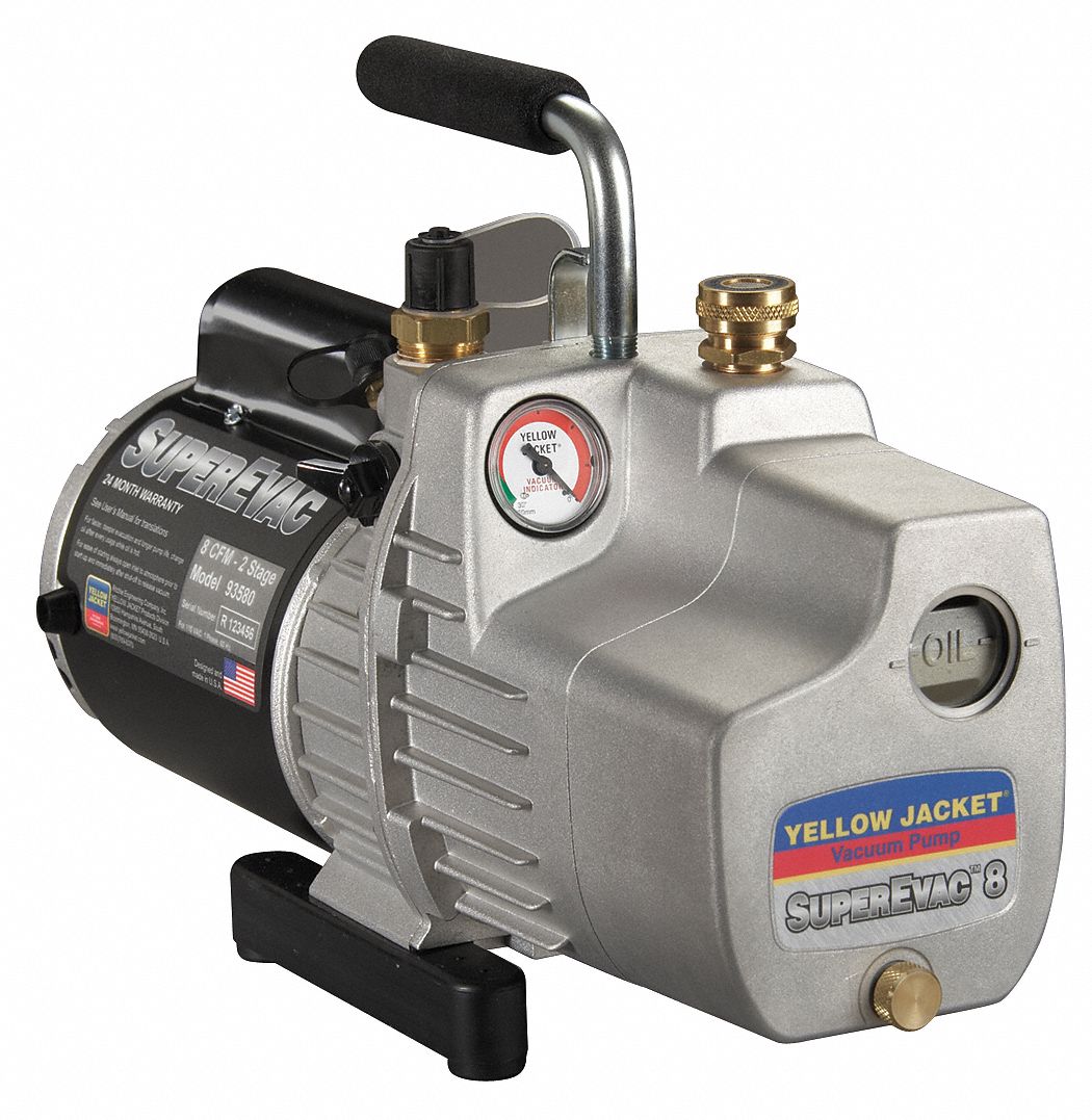 Evacuation Pump, 11.1 cfm, 1/2 HP, 6 ft.